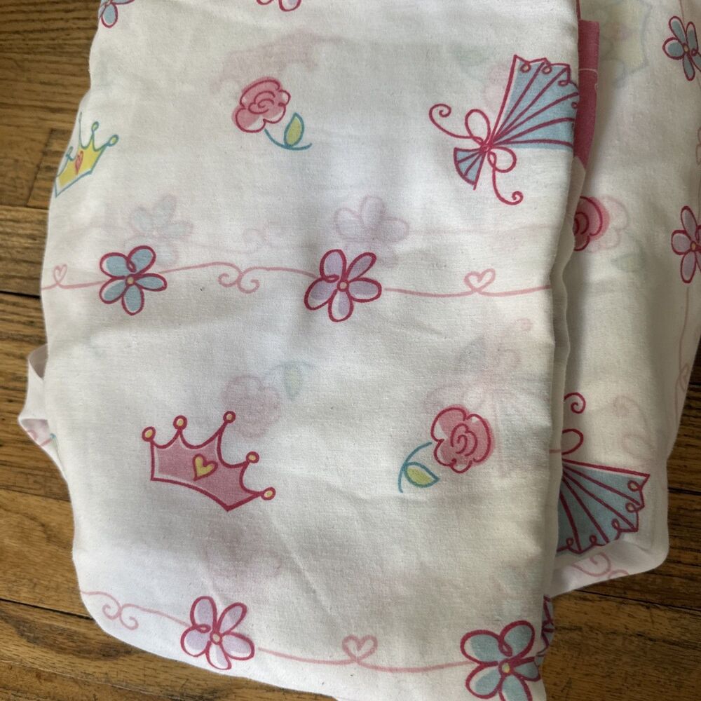Disney Home Princess Twin Sheet Set Cinderella Snow White Pink Purple Floral